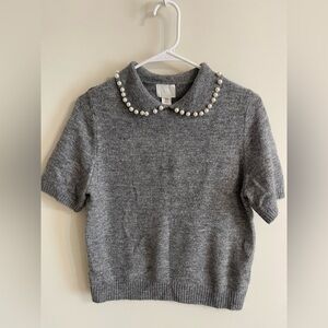 H&M Pearl Short Sleeve Sweater Size XS